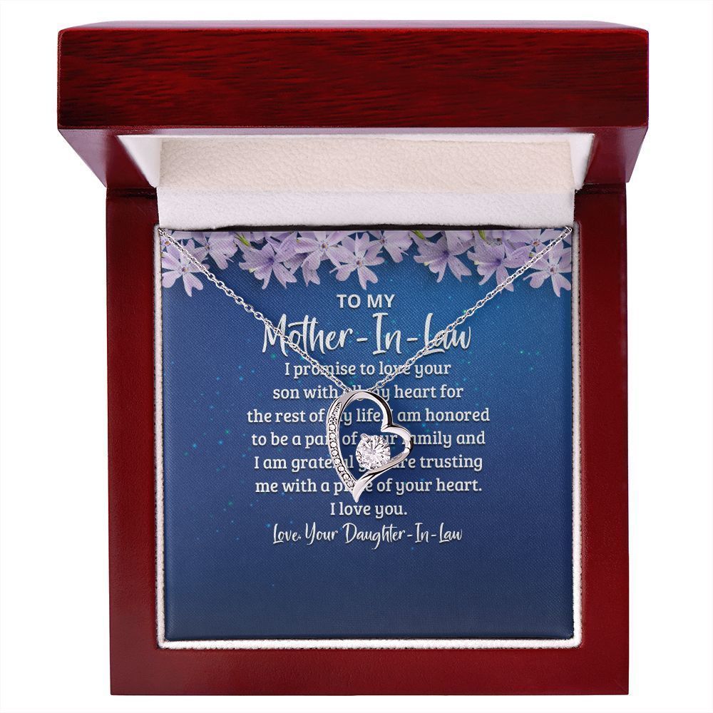 To My Mother-in-Law I Promise to Love Your Son Forever Necklace w Message Card